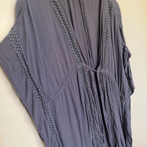 Elan Women’s One Size Kimono Cardigan – Slate Blue Boho Cover-Up - Picture 4 of 9